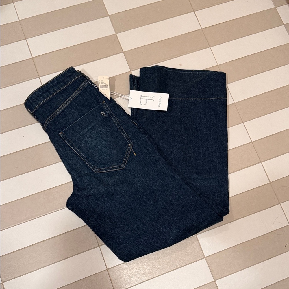 Anthropologie Pilcro Gilligan High rise Blue Jeans NWT size 27 petite large cuff - Picture 4 of 6